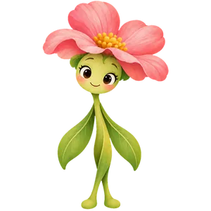 Gro, a flower with a pink petal hat